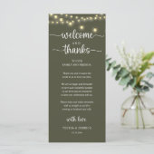 "Welcome and Thanks" Rustic Reception Guest Card プログラム (スタンド正面)
