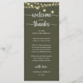 "Welcome and Thanks" Rustic Reception Guest Card プログラム (正面)