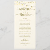 "Welcome and Thanks" Rustic Reception Guest Card プログラム (正面)