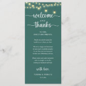 "Welcome and Thanks" Rustic Reception Guest Card プログラム (正面)