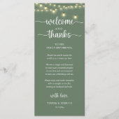 "Welcome and Thanks" Rustic Reception Guest Card プログラム (正面)