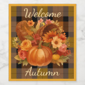 Welcome Autumn Harvest Design  ワインラベル (シングルラベル)