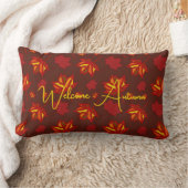 Welcome Autumn Maple Leaves Pillow ランバークッション (ブランケット)