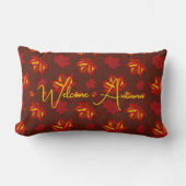 Welcome Autumn Maple Leaves Pillow ランバークッション (正面)