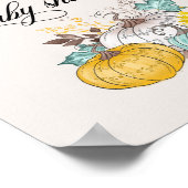 Welcome Autumn Pumpkin Thanksgiving  Baby Shower ポスター (角)