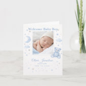 Welcome Baby Birth Announcement Photo Card カード (正面)