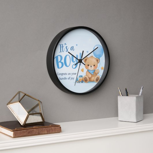 Welcome Baby Boy – A Bundle of Joy  Wall Clock 壁時計 (オフィス)