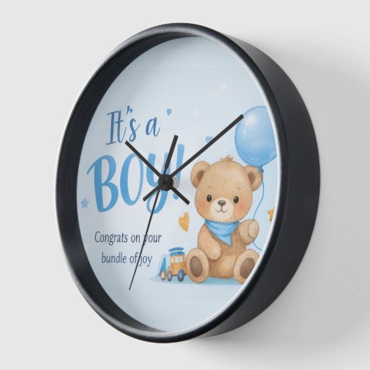 Welcome Baby Boy – A Bundle of Joy  Wall Clock 壁時計 (傾斜)