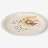 Welcome Baby Boy! Teddy Bear Party ペーパープレート (アングル)