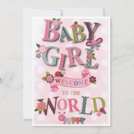 Welcome Baby Girl, geboortekaart シーズンカード