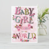 Welcome Baby Girl, geboortekaart シーズンカード (スタンド正面)