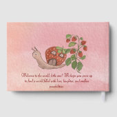 Welcome Baby Girl Guest Book - Pink Strawberry  ゲストブック (裏面)