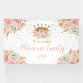 Welcome Baby Princess Floral pink backdrop 横断幕 (横)