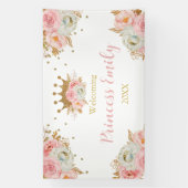 Welcome Baby Princess Floral pink backdrop 横断幕 (縦)