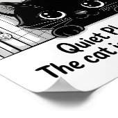 Welcome Baby Room Quiet Cat Napping Poster ポスター (角)