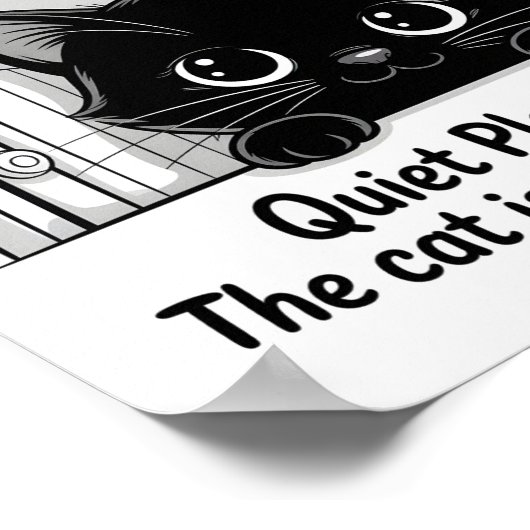 Welcome Baby Room Quiet Cat Napping Poster ポスター (角)