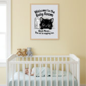 Welcome Baby Room Quiet Cat Napping Poster ポスター