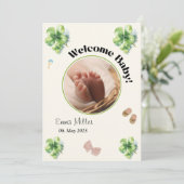 Welcome baby round photo 招待状 (スタンド正面)