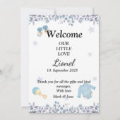 Welcome baby round photo boy サンキューカード (裏面)