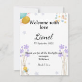 Welcome baby round photo neutral colors ノートカード (裏面)