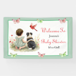 Welcome Baby Shower | Baby and Puppy Dog 横断幕