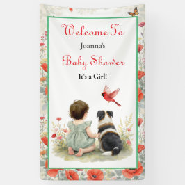 Welcome Baby Shower | Baby and Puppy Dog 横断幕