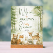 Welcome Baby Shower Baby Animals アクリルサイン (ニュートラル)