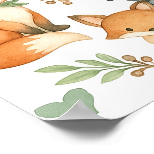 Welcome Baby Shower Baby Animals ポスター (角)