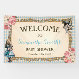 Welcome Baby Shower Banner Vintage Alice 横断幕