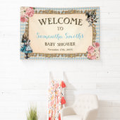 Welcome Baby Shower Banner Vintage Alice 横断幕 (インサイチュ)