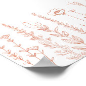 Welcome Baby Wildflower Baby Shower Terracotta ポスター (角)