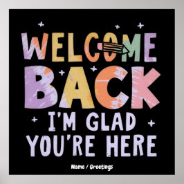 Welcome Back I'm Glad You're Here First Day School ポスター
