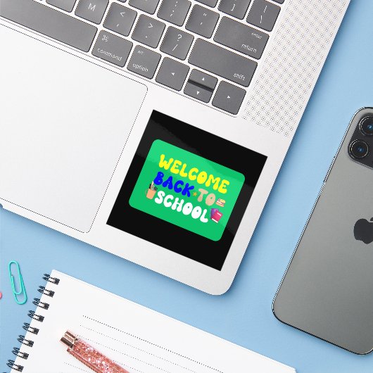 Welcome Back To School シール (ノートパソコンとiPhone)