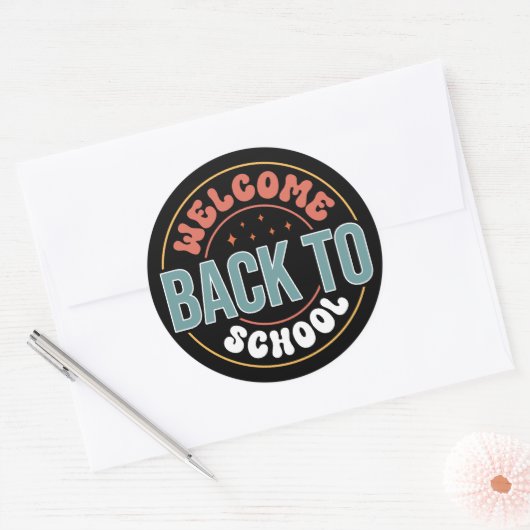 WELCOME BACK TO SCHOOL ラウンドシール (封筒)