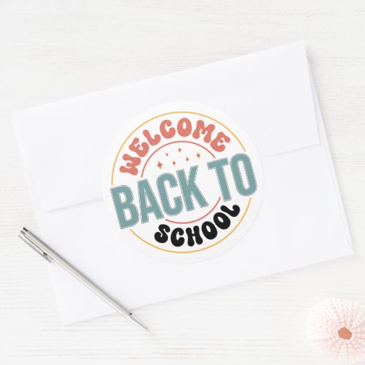 WELCOME BACK TO SCHOOL ラウンドシール (封筒)