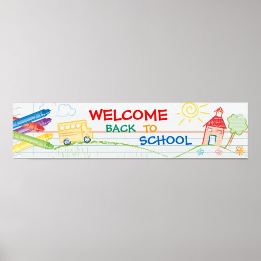 Welcome Back to School Banner ポスター (正面)