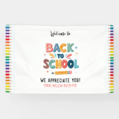 Welcome Back to School  – Bright & Fun Classroom 横断幕 (横)