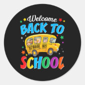 Welcome Back To School Bus Driver First Day Of Sch ラウンドシール (正面)