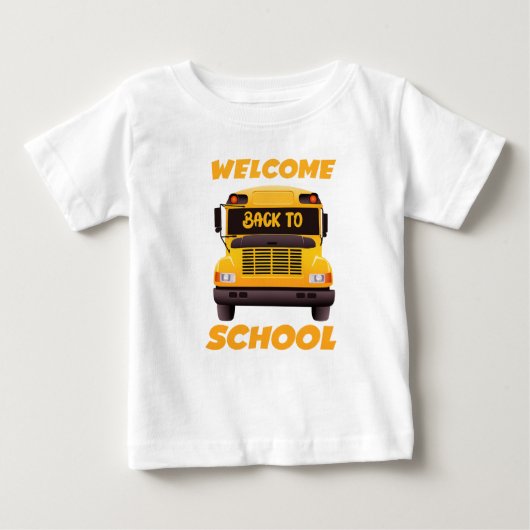 Welcome Back to School Bus Shirt ベビーTシャツ (正面)