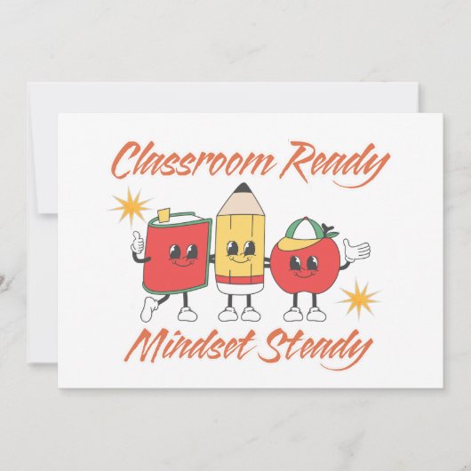 WELCOME BACK TO SCHOOL CLASSROOM READY MINDSET 招待状 (正面)