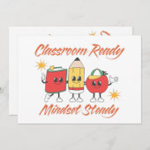 WELCOME BACK TO SCHOOL CLASSROOM READY MINDSET 招待状 (正面/裏面)