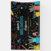 Welcome Back to School Colorful First Day  横断幕 (縦)