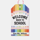 Welcome Back to School Colorful Pencils Students  ギフトタグ (裏面)