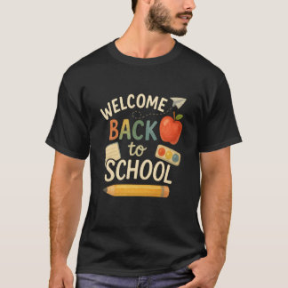 Welcome Back to School - Cute Apple Watercolor Sty Tシャツ