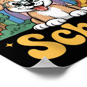 Welcome Back To School Cute Dog Kids First Day Of ポスター (角)