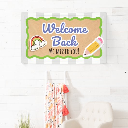 Welcome Back to School First Day Classroom Banner 横断幕 (インサイチュ)