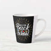 Welcome Back To School First Day Of School カフェラテマグ (右)