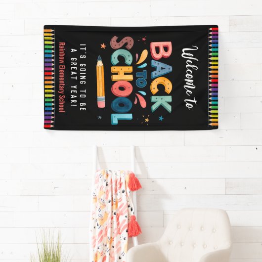 Welcome back to school  , First day of school 横断幕 (インサイチュ)