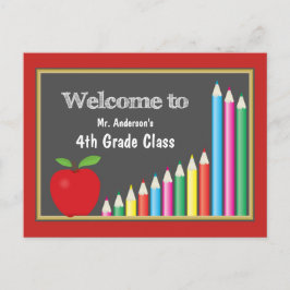 Welcome Back To School Fourth Grade | Colorful ポストカード