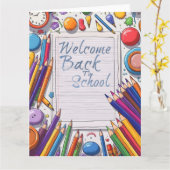 Welcome Back to School – Fun & Colorful カード (黄色い花)
